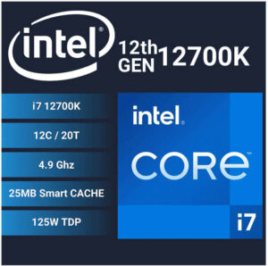 پردازنده اینتل مدل Core i7 12700K BOX