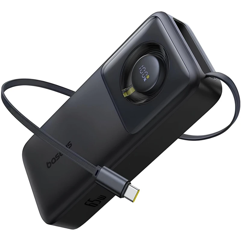 پاوربانک باسئوس مدل Free2Pull 65W ظرفیت 20000 میلی آمپر ساعت به همراه کابل USB-C