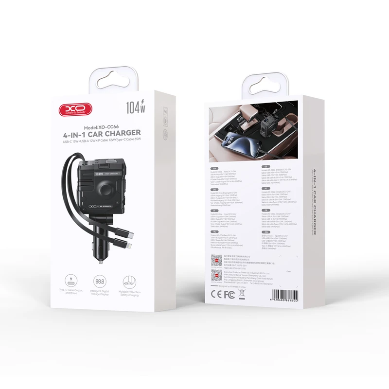 شارژر فندکی 104 وات ایکس او CC66