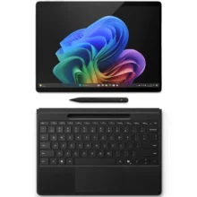 تبلت 13 اینچ مایکروسافت مدل Surface Pro 11 با پردازنده Intel Core Ultra 7-266V و 16GB رم LPDDR5x، حافظه SSD با ظرفیت 512GB، صفحه نمایش PixelSense Flow با نرخ به‌روزرسانی 120 هرتز، به همراه کیبورد Surface Pro Flex Keyboard و Slim Pen 2 مشکی رنگ
