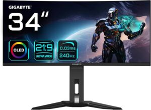 مانیتور خمیده 34 اینچ گیگابایت مدل Gigabyte MO34WQC OLED Curve